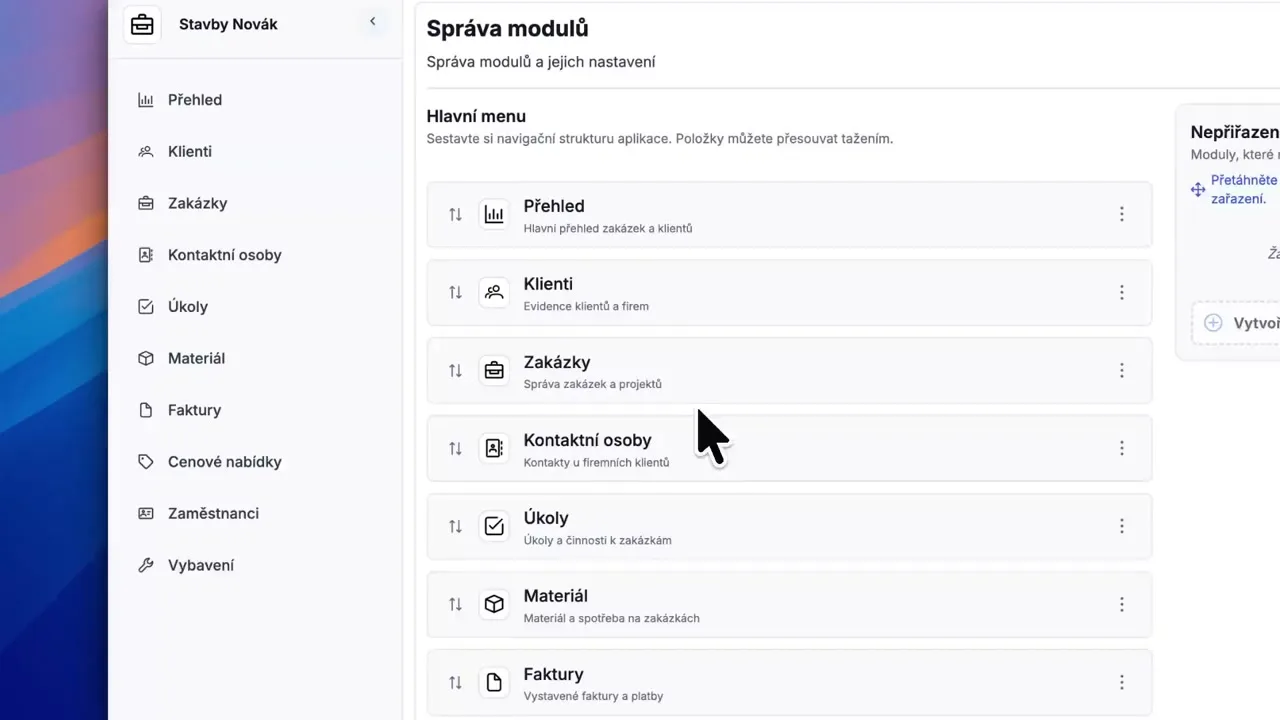 Záložky ve formuláři