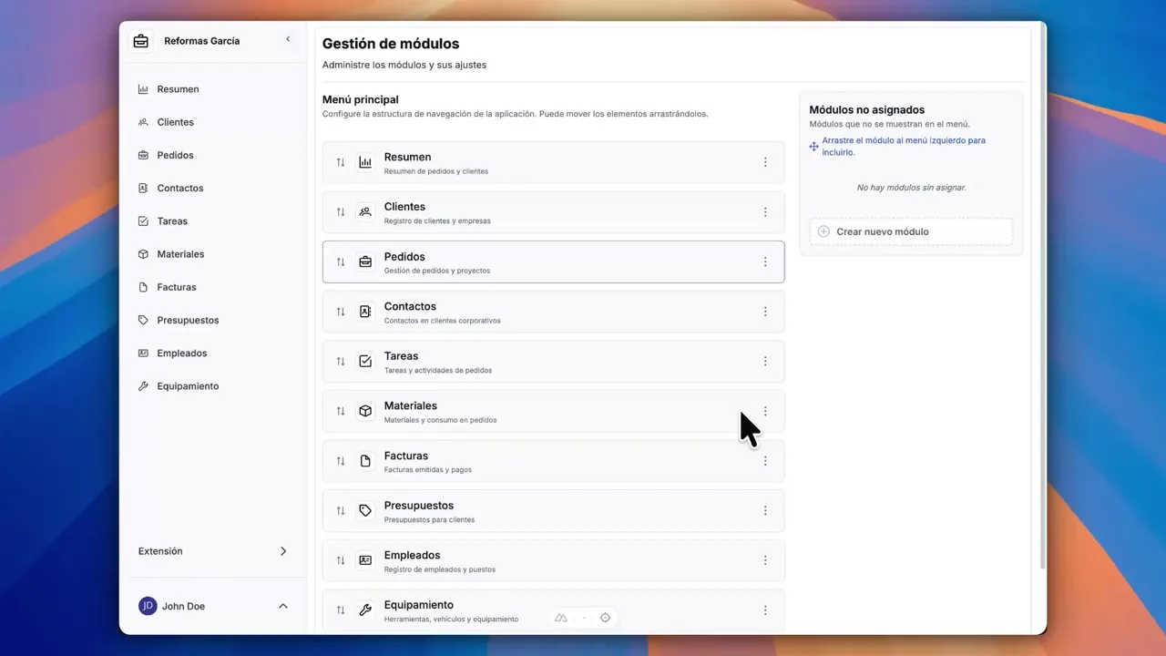 Pestañas en formularios